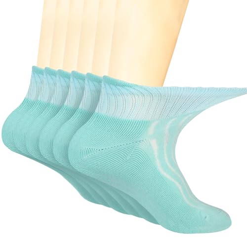 Image of +MD Bamboo Viscose Ankle Diabetic Socks for Men & Women, 6 Pairs, Soft Cushioned, Non-Binding Loose Top, Extra Wide