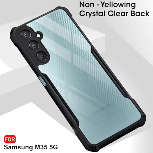 TheGiftKart Shockproof Crystal Clear Back Cover Case for Samsung Galaxy M35 5G | 360 Degree Protection | Protective Design | Transparent Back Cover Case for Samsung M35 5G (PC & TPU, Black Bumper) 3 416gHscYh L