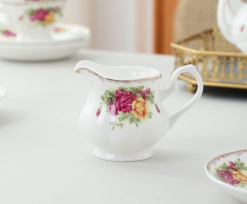 OTENG Keramik Zucker Schüssel, Set aus Keramik-Milchkännchen und Zuckerdose, Retro-Kaffee-Servierset(7.5 * 7.5cm)