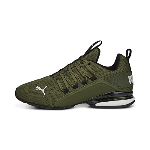 PUMA Herren Axelion Refresh Laufschuhe 46, Green Moss Black Feather Gray – Ansicht 4