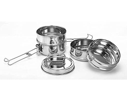 Image of BLeaf Stainless Steel-5 Container Lunch Box /Tiffin Box Without Clip-Food Grade 5 Tier (700ml)