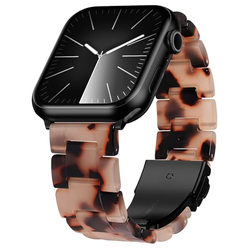 Image of iiteeology Compatible with Apple Watch Band 42mm 41mm 40mm 46mm 45mm 44mm, Light Resin with Stainless Steel Replacement Wristband for iWatch Ultra 3 /Ultra 2 49mm Series 11-1 SE 3