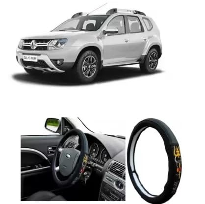 Image of Chromium Om Namah Shivay Car Steering Cover for Renault Duster Pack of 1