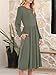 ANRABESS Women Long Sleeve Midi Dress Crewneck 2025 Fall Fashion Casual Flowy A-Line Long Dresses Vacation Outfit with Pocket Army Green L