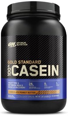 Optimum Nutrition Gold Standard 100% Micellar Casein Protein Powder, Slow Digesting, Helps Keep You Full, Overnight Muscle Recovery, Chocolate Peanut Butter, 1.87 Pound (Packaging May Vary)