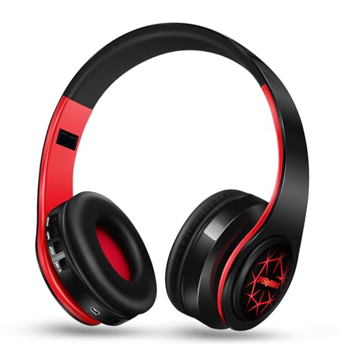 Casque Bluetooth chat supra-auriculaire avec lumières LED respirantes pour téléphone et PC