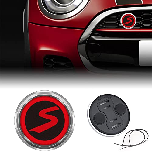Image of 3D Front Bumper Grill Emblem Badge Chrome Cover for Mini Cooper One S JCW R50 R52 R53 R55 R56 R60 R61 F54 F55 F56 F57 F60 Hatchback Countryman Car Accessories Decoration (Red S)