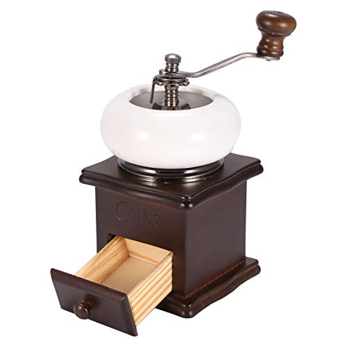 UNISOPH Molinillo de café manual de estilo vintage a manivela de madera maciza Molinillo de café para uso doméstico… - Imagen 4