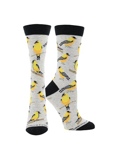 Image of WHD Goldfinch Crew Socks for Women & Men | Light Gray | 1-Pack