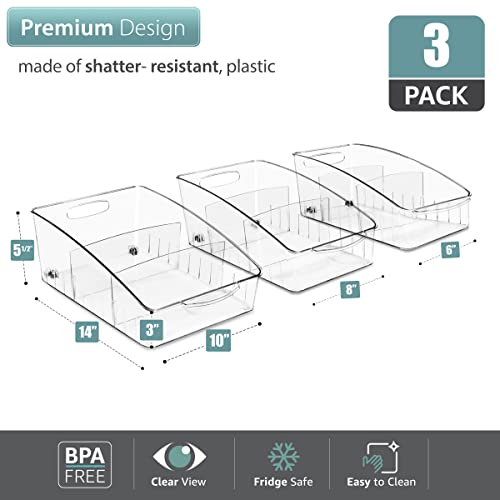 Sorbus Fridge Organizer on Wheels - Rolling Fridge Organizers and Storage Clear Design with Dividers & Handles for Kitch - Additional View