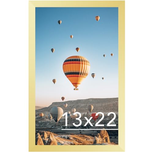 Image of JCJMY 13x22 Picture Frame Gold for Poster Photo Picture, Horizontal and Vertical Formats for Wall Hanging, 13 x 22 Wall Gallery Poster Photo Frame for 13 by 22 Photos Posters, Gold
