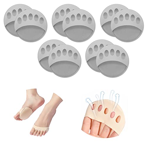 Image of Ball of Foot Cushions Honeycomb Fabric Metatarsal Pads Invisible Socks Pads for Women and Men Reusable Forefoot Pads (5 Pairs-Gray)