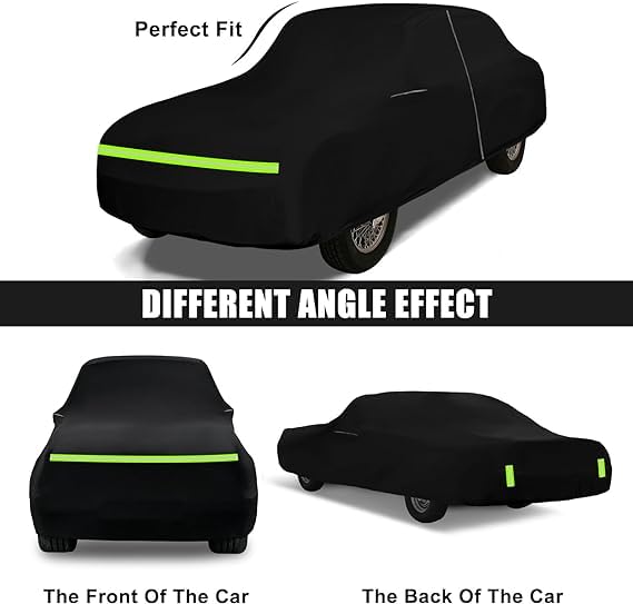 Image of Waterproof Car Cover Compatible with 1962-1980 MG MGB Accessories 210T All Weather Car Covers with Night Reflective Strip&Anti-Theft Lock for Car Dust Snow Rain Hail Protection