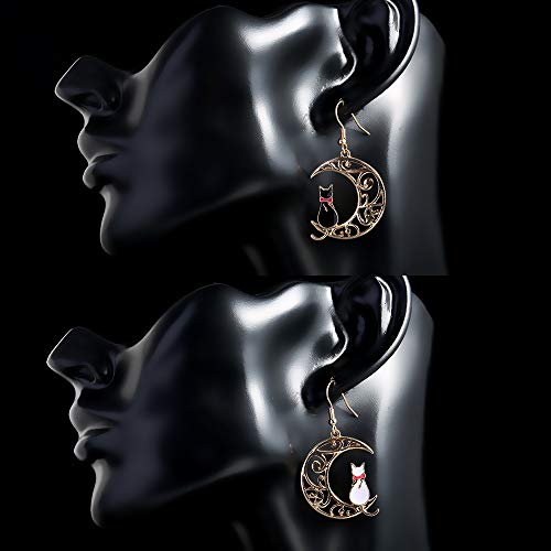 Cute Anime Cartoon Sailor Moon Animal Cat Moon Earrings Gift For Girls Women Jewelry (Black) #TOP1