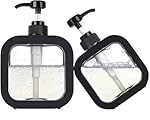 2PCS Soap Dispenser for Bathroom and Kitchen Sink, Small Hand Soap, Plastic Soap Dispenser with Pump and Labels – Black