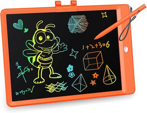 KOKODI LCD Writing Tablet, 10 Inch Colorful Doodle Board Drawing Tablet, Erasable Reusable Electronic Drawing Pads, Educational and Learning Toy for 3-6 Years Old Boy and Girls