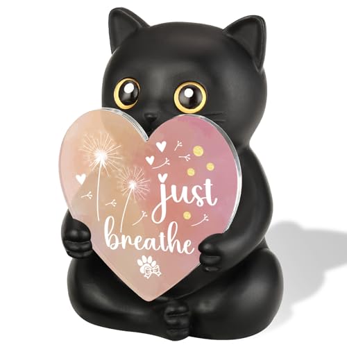 SOSREBEDR “Just Breathe” Calming Stress Relief Emotional Comfort Gifts for Pet Owner Sister BFF Friend Colleague Coworker, Birthday Christmas Valentine’s Day Ideal Home Office Decor Figurines SHM08