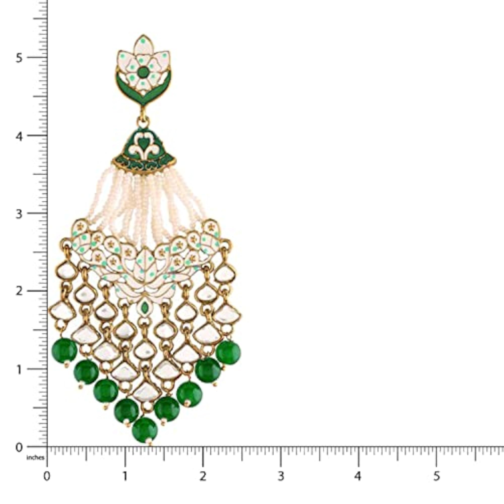Women's 18K Gold Plated Traditional Meena Work Earrings