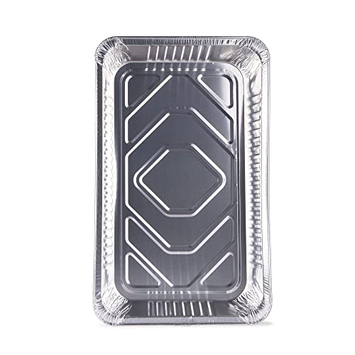 Image of Glad Disposable Full Size Aluminum Steam Pans, Deep Heavy Duty Foil Pans for Steaming, Baking, Roasting, Catering & Oven Reheating, Fits 2 Half Pans, 20.5 x 12.5 x 2.75 Inch, 2 Count