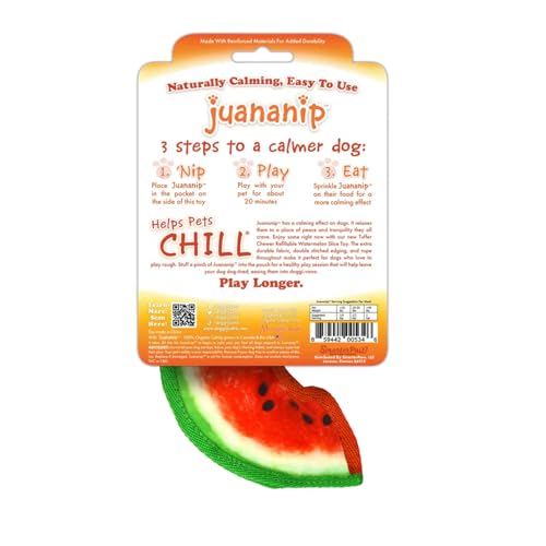 Doggijuana Mini Doggi Duo Refillable Juananip Toy Bundle | Watermelon Slice & Juananip | Funny Dog Toy Plush with Catnip and Refill | Interactive Chew for Play by Doggijuana - Image 8
