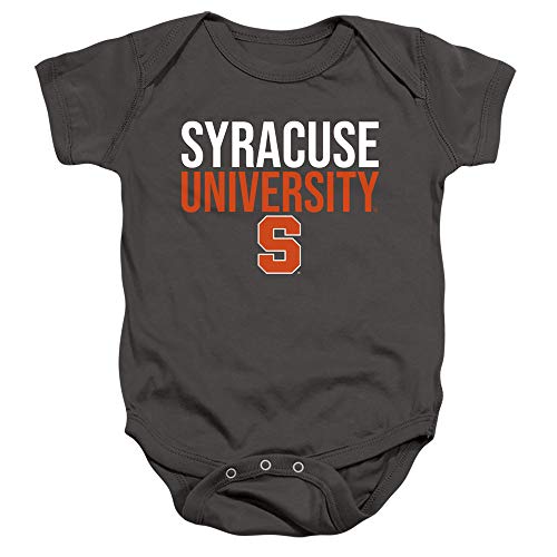 Syracuse University Official Stacked Unisex Infant Snap Suit for Baby,Charcoal, 24 Months