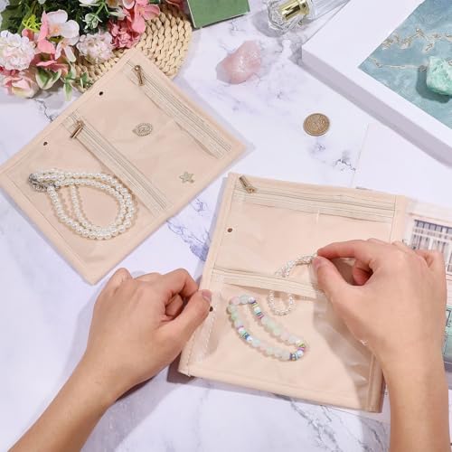 Organizador de almacenamiento para anillos y pendientes en bolsa de terciopelo transparente 4