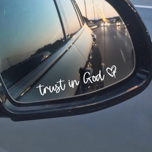 Image of 3X Trust In God Mirror Decal, Car Stickers For Women, Jesus Stickers For Cars, Trust In God Rearview Mirror Sticker, Jesus Car Decal, Cars Decals For Men