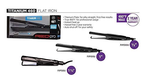 Plancha de pelo Kiss Products Red Pro Titanium 1/2 pulg miniatura 7