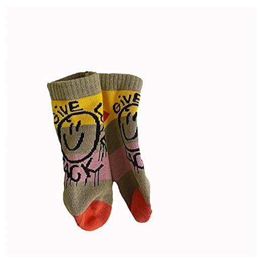 Vår och sommar strumpor-3 par baby pojke och barns graffiti smiley ansikte strumpor 1-8 år gamla söta trendiga barn bomull strumpor,4,1/3 Years