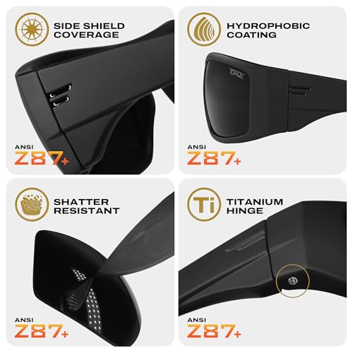 Image of TOROE Super Dark Black Out Polarized Sunglasses Extreme Light Sensitivity Advanced UV Protection C4 Impact Resistant