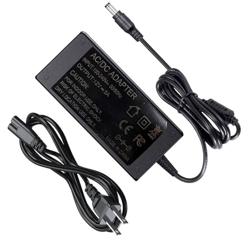 UPMMUD 12VDC Power Supply Adapter for 5050 3528LED Strip Light, Soundbar, Record Player, CCTV, LCD