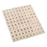 PEPLAYTAL 100 Stück Montessori Lernspielzeug Holz Zahlenfliesen mit Symbolen Pädagogische Mathe Holzklötze für Vielseitig Einsetzbar für Basteln Scrapbooking und Frühkindliche
