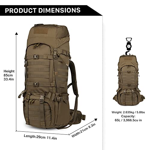 Foto von Mardingtop 65L Rucksack Taktischer Rucksack Wanderrucksack Trekkingrucksack YKK Zipper mit der großen Kapazität