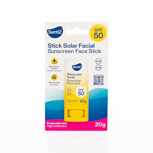 Senti2 - Stick Solar Facial SPF50, Waterproof, Protección alta - 20g