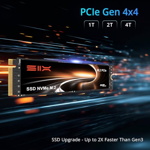 Image of SIX NVME M.2 SSD PCIe 4.0-1TB m.2 2280 ssd, Read UP to 7400MB /s 2TB for Gaming PS5 Memory Storage Expansion with Heatsink, Internal Solid State Hard Drive PCIe gen 4x4 Nvme for Laptop Desktop pc