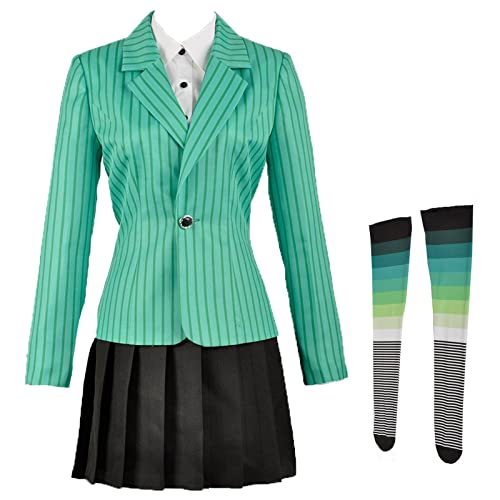 Weixu The Musical Rock Cosplay Costume Green School Uniform Dress Halloween Outfit for Women L
