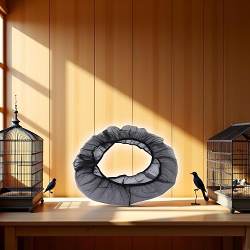 Image of 1Pc Black Small Bird Cage Cover,Bird Cage Dust Cover,Small Birdcage Seed Catcher Guard Net Cover,Nylon Pet Bird Cage, Gauze Birdcage Accessories Mesh Net Cover,Bonsai Protection Cover Pet Supplies
