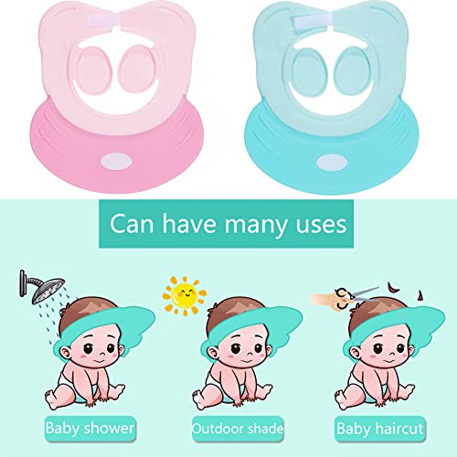 Image of Baby shampoo cap shower visor shield hat kids bath Washing Hair rinser Prevents Water from Pooling in Face for To protect the eyes and ears of toddlers and children