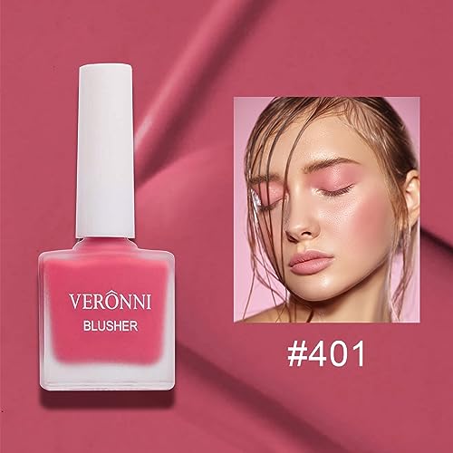 Veronni Liquid Blush -Fruit Juice Liquid Blusher,Vegan Face Blush Waterproof Long Lasting Blushes,Cruelty-Free With Shimmery Finish (#401) #TOP1