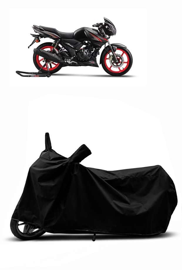 Image of Heavy Duty Waterproof Scooty & Bike Cover for Tvs Apache RTR 160 - UV Resistant, Dustproof & Rain Protection, All-Weather Outdoor Cover for Bikes & Scooty with Buckle Straps