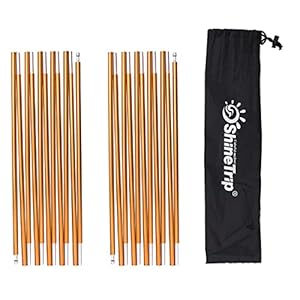 Azarxis Arceaux de Tente 2 Pièces Poteaux de Tente Mât Barre Tige de Support Pliantes pour Camping Randonnée