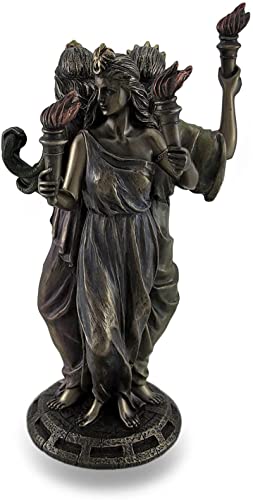 Xummy Estatua de la diosa griega en resina con acabado bronce - Escultura Hecate - Triple diosa - Figura griega para decoración del hogar Cover