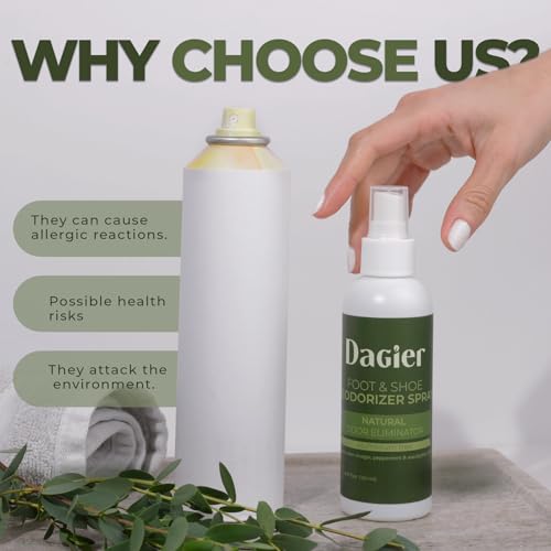 Image of Dagier. Foot Odor Eliminator, Sweaty Feet Treatment, Shoe Deodorizer, Shoe Odor Spray, Foot Odor Spray for Shoes, Odor Eliminator Deodorant, sneaker deodorizer, shoes smell remover