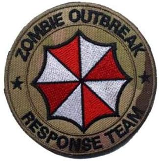 Resident Evil Umbrella Logo Zombie Outbreak 3D Tactical Patch Military Embroidered Morale Tags Badge Embroidered Patch DIY Applique Shoulder Patch Embroidery Gift Patch