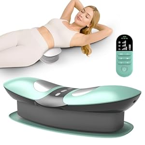 4 in 1 Rückenmassagegerät Unterer Rücken, Rückenstrecker Kabelloses mit Airbag-Traktion, Heißkompresse, Vibrationsmassage, EMS-Elektrotherapie, Rückentrainer für Zuhause, Grün