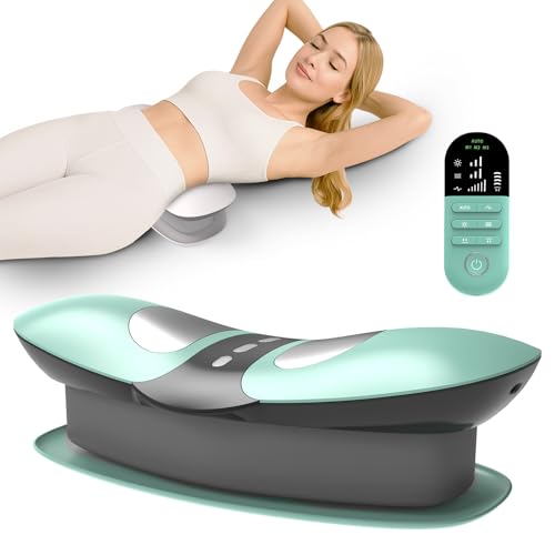 4 in 1 Rückenmassagegerät Unterer Rücken, Rückenstrecker Kabelloses mit Airbag-Traktion, Heißkompresse, Vibrationsmassage, EMS-Elektrotherapie, Rückentrainer für Zuhause, Grün