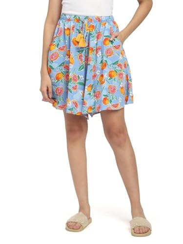 Image of B STORIES Women's Viscose Printed Lounge Culotte Shorts (Pack of 2)
