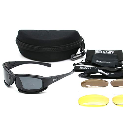 Honelife 10Pcs Daisy X7 Óculos militares à prova de balas óculos de sol polarizados pelo exército 4