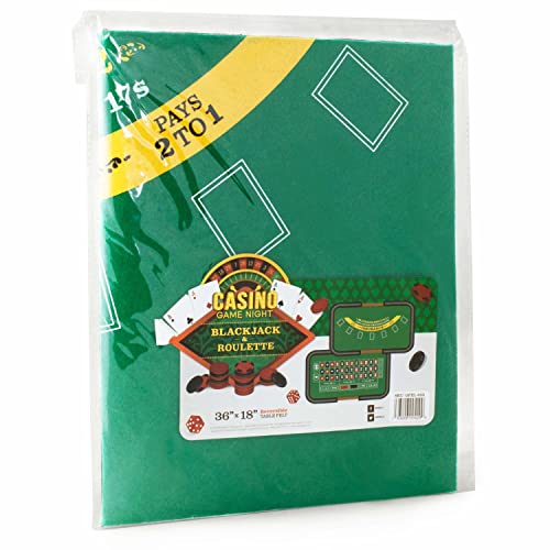 Brybelly Blackjack And Roulette Table Felt | Gaming Mat Perfectly Sized To Fit Most Dining Room Tables | Roll Out Felt For Casino, Gambling Games | Double-Sided Felt For Casual And Entry Level Gamers #TOP6