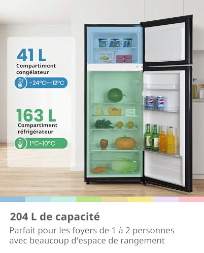 Réfrigérateur 2 portes Comfee pour cuisine et appartement compact au design noir moderne - 2